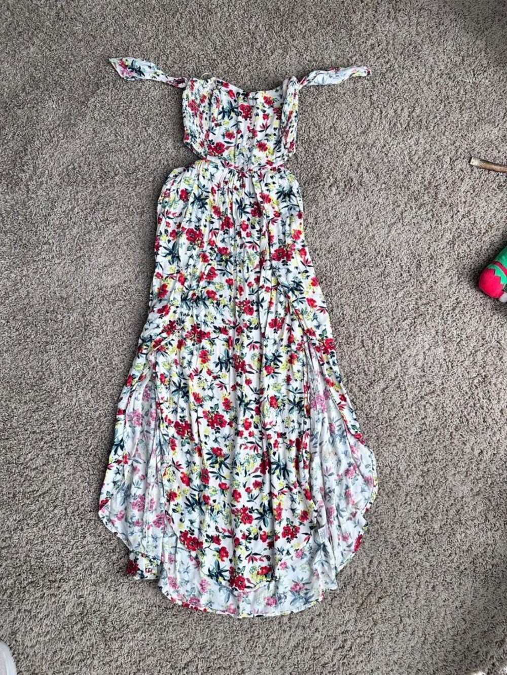Lush Floral Maxi Dress with Side Cutouts